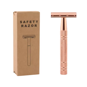 Giá bán buôn đôi cạnh an toàn dao cạo nhôm xử lý hợp kim kẽm đầu cổ điển Rose Gold dao cạo - Product Image 1