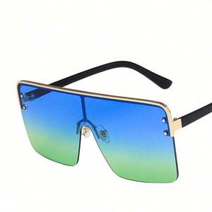 Gafas de Sol de Lente Única Extra Grandes Vintage 2021, Gafas de Sol Cuadradas con Parte Superior Plana UV400 para Mujer - Product Image 5