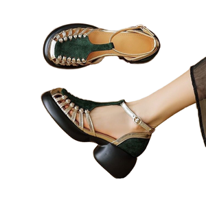 Sandalias de Tacón Alto con Punta Abierta y Suela de Esponja Suave para Mujer, Cierre de Hebilla, Tendencia de Moda para Actividades al Aire Libre de Verano - Product Image 1