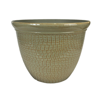 Jardinières rétro en plastique PP, finition texturée martelée, pot de fleurs de 12 pouces, durable, léger, avec trou de drainage, pour extérieur, coloré