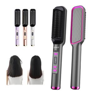 0728 Quick <b>Heat</b> Induction Comb Hot Sale, 10s Ceramic Coated Bristles Hair Iron for Curly and Straight Styler Device - Product Image 3