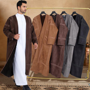 Robe musulmane Dubai Thobe, vêtements ethniques, manteau Bisht d'hiver de haute qualité <span class=keywords><strong>pour</strong></span> hommes, polyester <span class=keywords><strong>pour</strong></span> adultes, vêtements musulmans traditionnels - Product Image 1