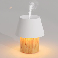 Diffuseur d'huiles essentielles sans eau, lampe de bureau humidificateur, machine d'aromathérapie, mini diffuseur en plastique imitation bois avec lumière chaude pour chambre à coucher