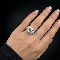 Bague de fiançailles classique unisexe en or massif 14K 18K avec diamant de laboratoire rond de 5ct 10ct certifié IGI, couleur D