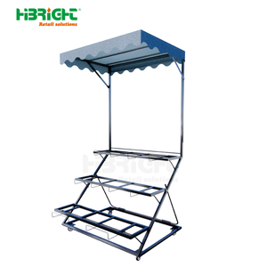 Étagère de présentation de fruits et légumes pliable multi-niveaux gain de place avec roulettes - Product Image 2