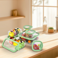 Boîte à lunch personnalisée micro-ondable avec couvercle Nouveau design Ensemble de récipients de stockage en verre pour la conservation des aliments au restaurant