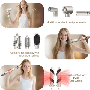 Venta al por mayor personalizado 7-en-1 Ionic Hair Styler pantalla LCD plegable Control de velocidad de temperatura precio directo de fábrica Motor sin escobillas - Product Image 6