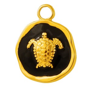 Pendentif tortue en acier inoxydable 304 plaqué or 18 carats avec finition goutte d'huile pour collier et bracelet DIY - Product Image 5