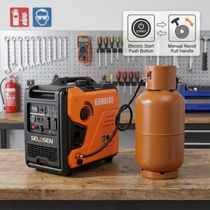 Generador Silencioso de Combustible Dual de 6kW, Arranque Remoto a Gasolina, Generador de Energía para Camping con Arranque Remoto a Gasolina/GLP - Product Image 3