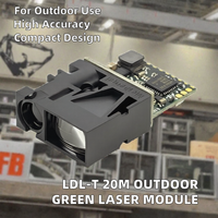 Modul Laser Hijau Industri Luar Ruangan LLDLG-T 20m Sensor Jarak Laser Presisi Tinggi 1mm USB ke RS485