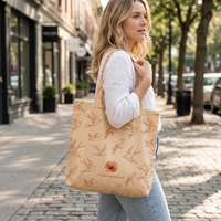 Sac fourre-tout en toile léger et minimaliste à imprimé éléphant avec poche, idéal pour l'étude, le shopping, les activités de plein air, personnalisable ODM/OEM