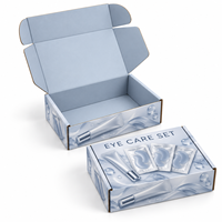 Boîte d'emballage en carton ondulé pliable, imprimée en couleur pleine, sur mesure, avec logo personnalisé, pour lot de crème et patchs pour les yeux