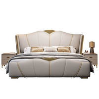 Cadre de lit réglable en bois de chêne de haute qualité, design italien, taille Queen/King, revêtement en cuir, écologique, durable, mobilier pour la maison