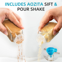 Bocaux à épices en verre Bouteilles vides de 4oz pour épices, carrées et transparentes, contenants d'assaisonnement, couvercles à secouer et bouchons hermétiques en métal