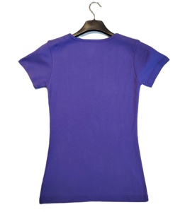 Magliette e magliette di qualità superiore all'ingrosso di prezzi di fabbrica womans tinta unita magliette estive <span class=keywords><strong>rosa</strong></span> viola per <span class=keywords><strong>donna</strong></span> 100% cotone - Product Image 1