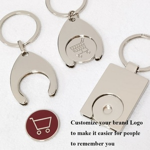 Wholesale Embossing Enamel Promotion Souvenir Tokens <b>Keychain</b> Personalized Custom Shopping Coin Sublimation Soft Metal Key Chain - Product Image 3
