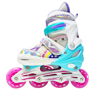 Chaussures de patinage à roulettes à quatre roues en ligne pour fille et garçon - Product Image 3