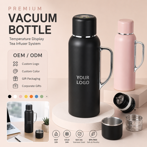 Custom Logo 316 Steel Mechanical Temp Display Tea Separation Drinkware For Home Travel Gift Insulated <b>Flask</b> Thermal Water Bottle - Product Image 1