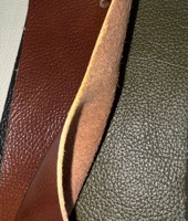 Cuir véritable naturel imprimé bicolore texturé litchi brillant de 1,2 mm pour la décoration de meubles, la tapisserie, les canapés et les coussins