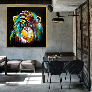 Aquarelle pensée singe <span class=keywords><strong>Art</strong></span> mural toile impressions abstrait animaux Pop <span class=keywords><strong>Art</strong></span> toile peintures décor mural photos pour chambre d'enfants - Product Image 6