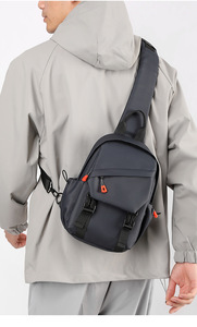 Multifunctional Casual Fashion Shoulder Bag for Men Large Capacity Trendy for Cycling Sports Other Activities <b>Chest</b> - Product Image 6
