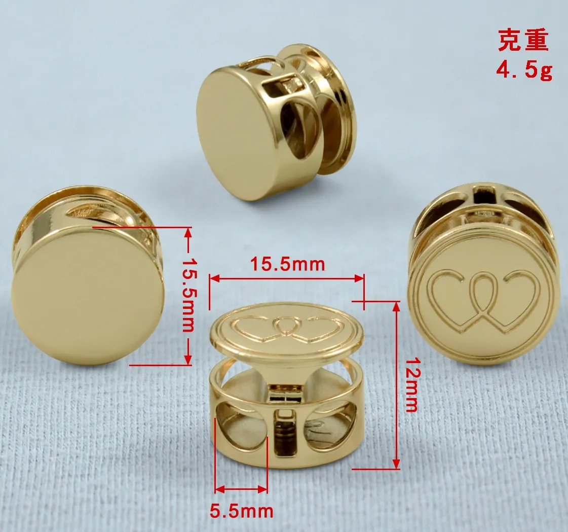 OEM/ODM high quality gold drawstring toggle lock stopper stop cord snap rope lock custom cord locks metal toggle