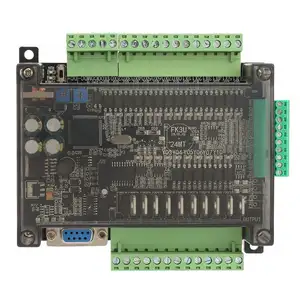 Contrôleur logique programmable PLC FX3U 24MT PLC carte de contrôle industrielle 6 entrées analogiques 32bit MCU 14 entrées 10 sorties transistor