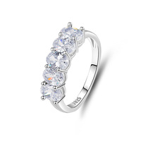 Certificat GRA Diamants Moissanite VVS1 Couleur D Argent Sterling 925 Alliance de mariage Bague de fiançailles Bijoux fins