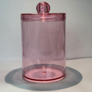 Support distributeur en acrylique pour cotons-tiges, boules de coton, tampons, cure-dents - Petite boîte de rangement transparente pour maquillage et articles de toilette - Product Image 6