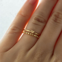 Gemnel Perhiasan Murah Wanita 925 Perak Murni Cincin Hati Kecil