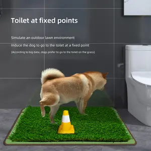 MAJIYAHE漏れ防止犬トイレトレーニングマットトレイウォッシャブル取り外し可能人工芝マット犬草おしっこパッドペットマット & パッド