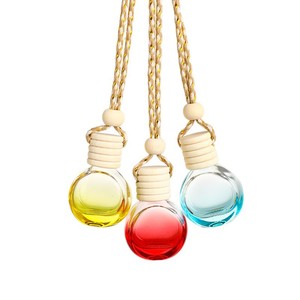Flacon de parfum vide transparent rond et plat de 6 ml, flacon diffuseur d'huiles essentielles à suspendre - Product Image 4