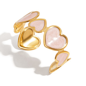 Bracelet en alliage de zinc en forme de cœur, serti de pierres, bijoux unisexes, cadeau - Product Image 5