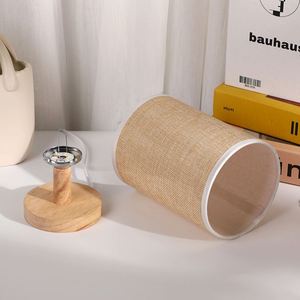 Simple Fabric Wooden Base Night Lamp Soft <b>Light</b> Cozy Atmosphere Wooden Table Lamp for Bedside - Product Image 5