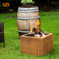 Table de foyer extérieur en acier Corten à bois, design écologique, certifiée CE, avec pique-flammes inclus