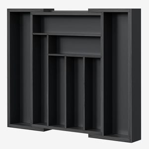 Organisateur de couteaux en bambou 32-52x43x5cm, 8 compartiments, rangement pour couverts de cuisine - Product Image 5