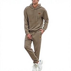Ensemble de survêtement unisexe Beazer Sports, sweat-shirt à capuche et pantalon de couleur unie, décontracté, manches longues, taille élastique, 100% coton respirant - Product Image 4