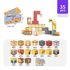 Blocchi Magnetici da Costruzione 35 <span class=keywords><strong>Pezzi</strong></span>, Set da Viaggio, Gioco di Costruzione con Cubi Magnetici - Product Image 1