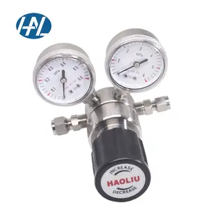 Edelstahl Niederdruck Hochdruck Gas Luft Sauerstoff Helium Regler Mit Manometer und Druck reduzier ventil