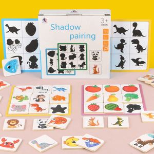 Kids Image Game Dinosaurs Fruit Animals Recognition Sorter <b>Puzzle</b> Montessori Shadow Matching Toys - Product Image 3