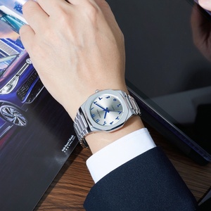 Venta al por mayor de relojes de lujo con logotipo personalizado de negocios de aleación de plata banda esfera árabe para hombres logotipo personalizado Montre Pour Homme Arabe - Product Image 2