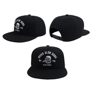 Wholesale High Quality Custom Black Embroidery Letter Logo 6 Panel Cap <b>Flat</b> Brim Snapback Sports Fishing Outdoor <b>Hat</b> - Product Image 1