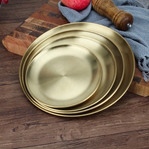 Round Gold <strong>Tray</strong> Stainless Steel Jewelry Make up <strong>Candle</strong> Plate Decorative <strong>Tray</strong> - Product Image 3