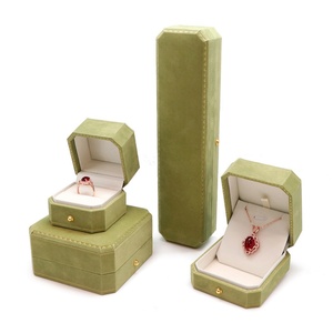 Wholesale Price Octagonal Velvet <b>Gold</b> Stamping Jewelry <b>Box</b> Simple Luxurious Modern Square for Rings Bracelets <b>Gift</b> Boxes - Product Image 3
