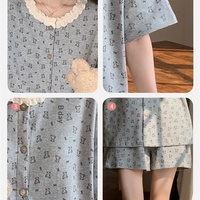 Sweethoney – pyjama en coton biologique pour femmes, respirant, avec coussinets de poitrine, short à manches courtes en dentelle, pyjama décontracté, été