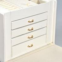 Boîte de rangement pour bijoux Fuxin Fujian, grand collier, quatre couches, plateaux de capacité, DS-FFX-20251073, design personnalisable, élégant, portable