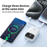 TDX X-118KC 9000mAh Mini Porte-clés Power Bank avec affichage LED Interface d'entrée de type C Chargeur de téléphone portable d'urgence portable