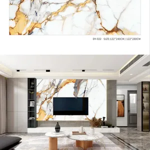 Panneaux muraux de salle de bain imperméables 1220*2440*3mm PVC feuille de marbre panneau mural UV pour la décoration intérieure