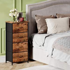 Modern 4-Drawer <b>Tall</b> Dresser for Bedroom Removable <b>Storage</b> Bins Organizer Furniture Home Decor Made in China in Stock - Product Image 1