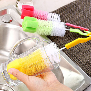 Baby Bottle Cleaning Brush Set With Straw And Nipple Brush Sponge Material Random Color For Infant Feeding Bottles - Product Image 2